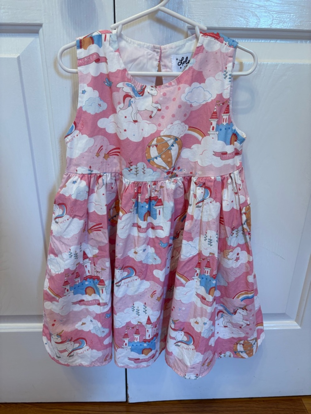 Lola and the boys Pink Unicorn & Castle Dress